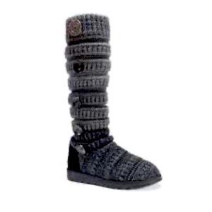 Muk Luks Women's Black/Gray Kalie Boots S10 NWOTAGS